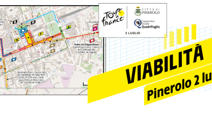 Viabilità modificata a Pinerolo per mappa Tour de France 2 luglio 2024