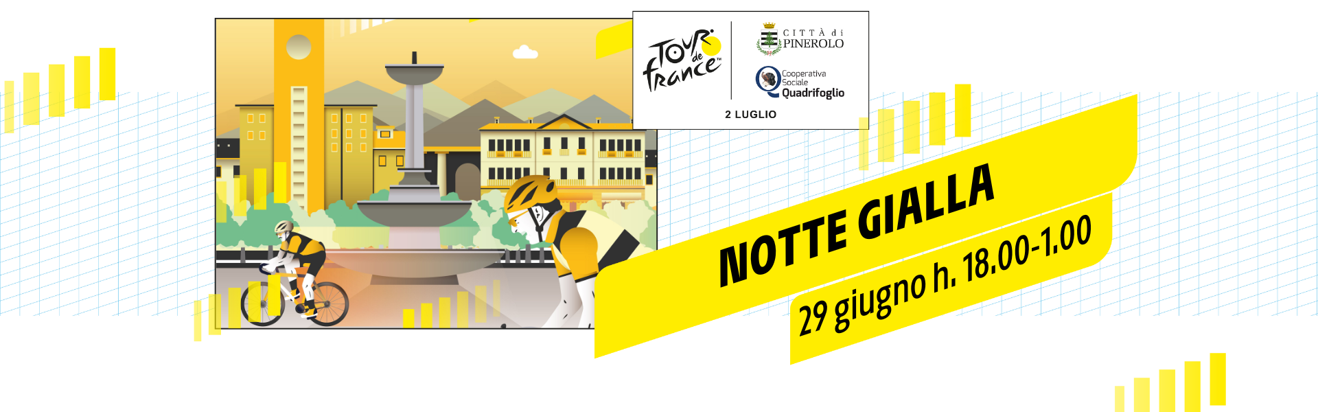 Notte Gialla a Pinerolo 29 giugno 2024 ..aspettando il Tour de France